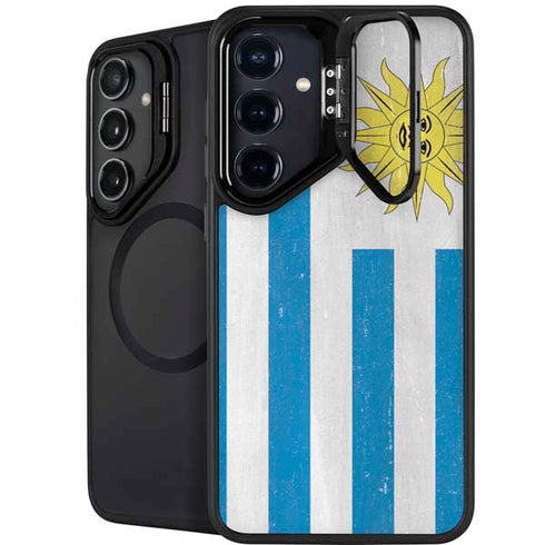 Uraguay Flag Distressed Galaxy S24 FE Kickstand Case